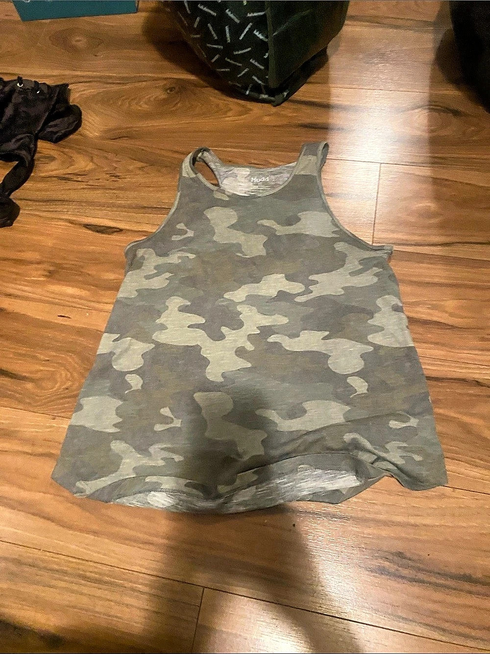 Mada Camo Tank Top in Green & Gray Size XS